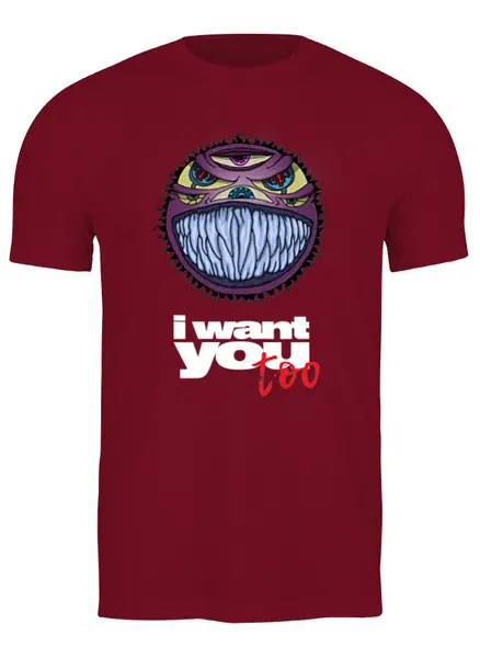 Заказать мужскую футболку в Москве. Футболка классическая I want you, too от Feinerburger  - готовые дизайны и нанесение принтов.