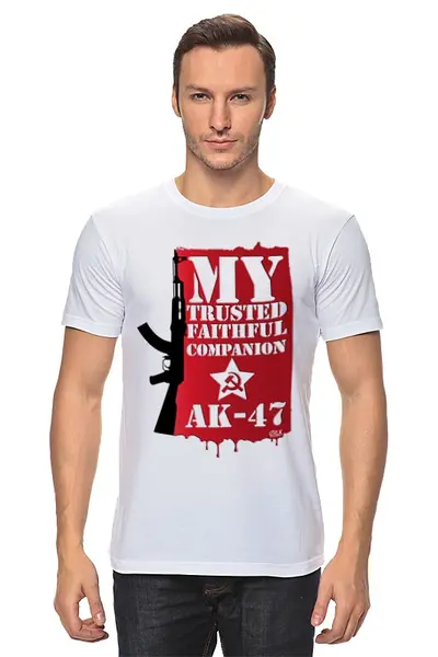 Заказать мужскую футболку в Москве. Футболка классическая AK-47 от OEX design - готовые дизайны и нанесение принтов.
