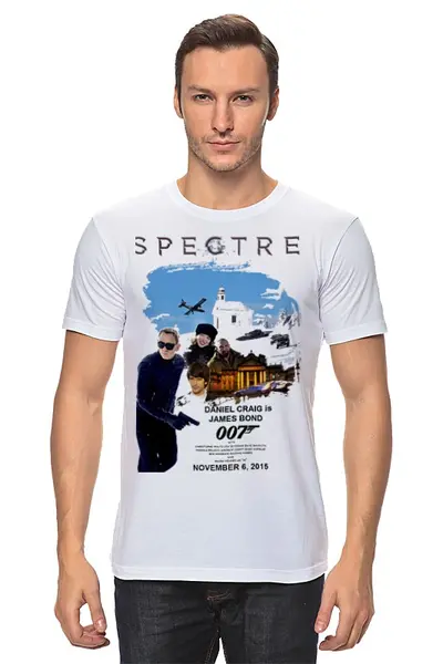 Заказать мужскую футболку в Москве. Футболка классическая Bond 007 / Spectre от KinoArt - готовые дизайны и нанесение принтов.