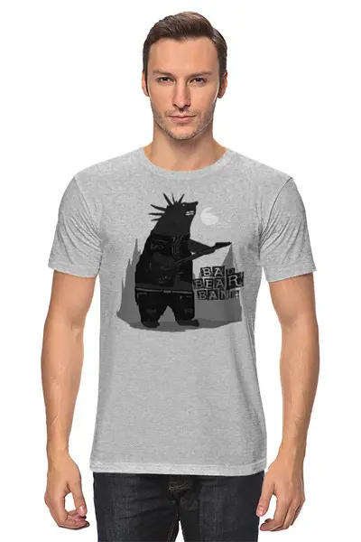 Заказать мужскую футболку в Москве. Футболка классическая Bad Bear Band от oneredfoxstore@gmail.com - готовые дизайны и нанесение принтов.