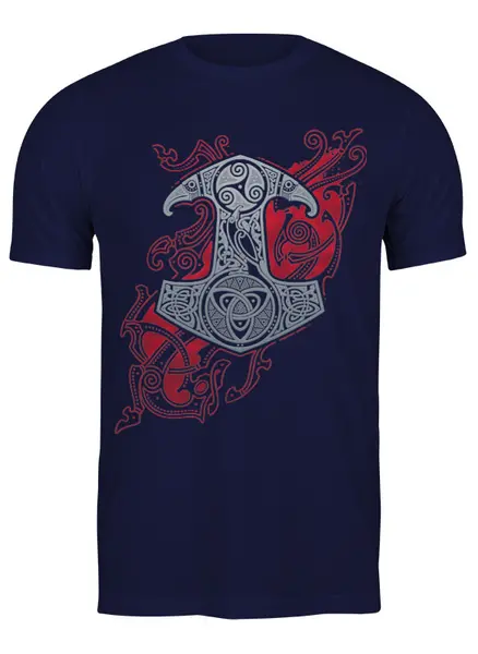 Заказать мужскую футболку в Москве. Футболка классическая RAVEN'S MJOLNIR от RAIDHO  - готовые дизайны и нанесение принтов.