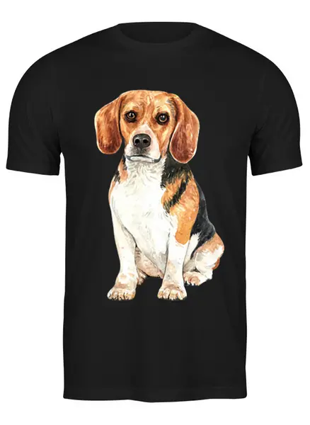 Заказать мужскую футболку в Москве. Футболка классическая Dog Beagle от T-shirt print  - готовые дизайны и нанесение принтов.