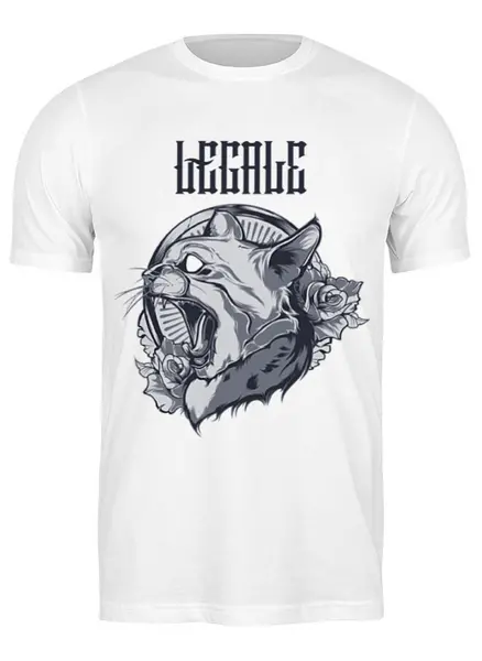 Заказать мужскую футболку в Москве. Футболка классическая The cat от Legale Prints - готовые дизайны и нанесение принтов.