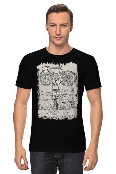 Заказать мужскую футболку в Москве. Футболка классическая Bike Punk от oneredfoxstore@gmail.com - готовые дизайны и нанесение принтов.