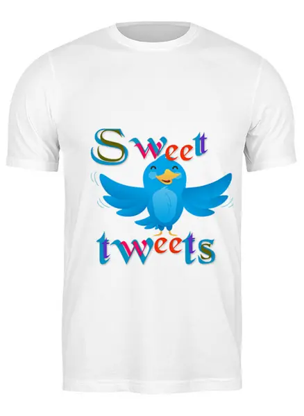 Заказать мужскую футболку в Москве. Футболка классическая Sweet tweets от meland - готовые дизайны и нанесение принтов.