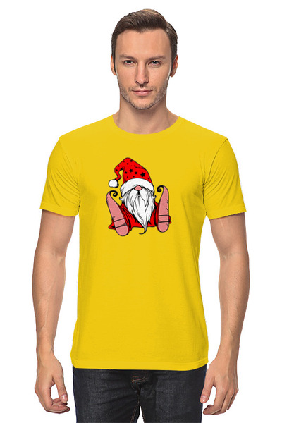 Заказать мужскую футболку в Москве. Футболка классическая Рождественский гном от cooldesign  - готовые дизайны и нанесение принтов.