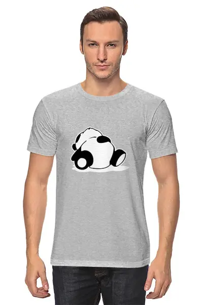 Заказать мужскую футболку в Москве. Футболка классическая Спящая панда от hideo_kojima - готовые дизайны и нанесение принтов.