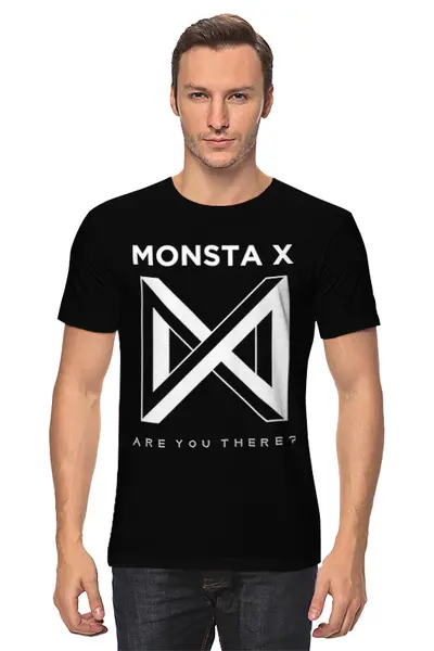Заказать мужскую футболку в Москве. Футболка классическая Monsta X от geekbox - готовые дизайны и нанесение принтов.