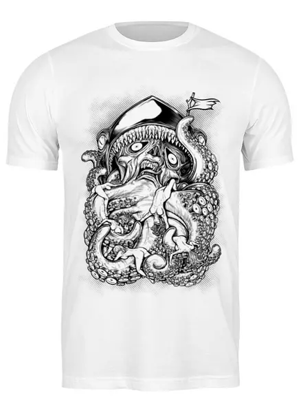Заказать мужскую футболку в Москве. Футболка классическая Пират. от T-shirt print  - готовые дизайны и нанесение принтов.