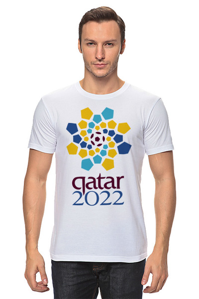 Заказать мужскую футболку в Москве. Футболка классическая Qatar 2022 от skynatural - готовые дизайны и нанесение принтов.
