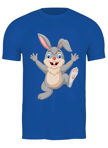 Заказать мужскую футболку в Москве. Футболка классическая Радостный кролик от skynatural - готовые дизайны и нанесение принтов.