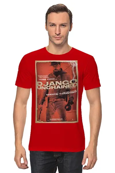 Заказать мужскую футболку в Москве. Футболка классическая Django Unchained - Jame Foxx  от KinoArt - готовые дизайны и нанесение принтов.