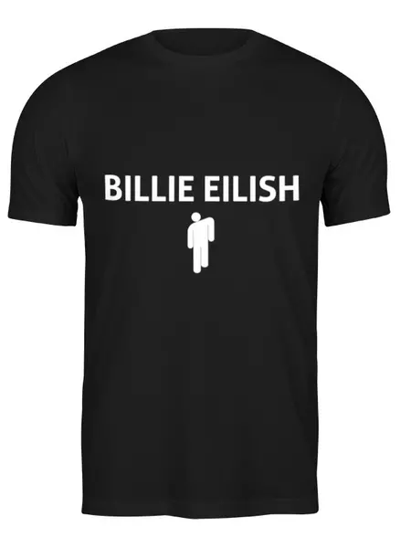 Заказать мужскую футболку в Москве. Футболка классическая Billie Eilish от DESIGNER   - готовые дизайны и нанесение принтов.