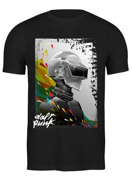 Заказать мужскую футболку в Москве. Футболка классическая Daft Punk от balden - готовые дизайны и нанесение принтов.