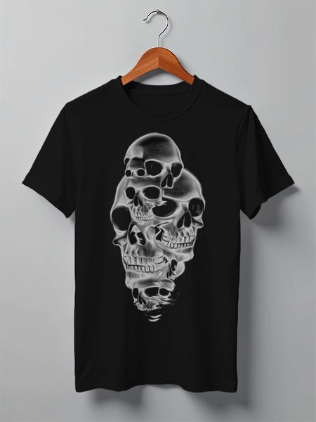 Заказать мужскую футболку в Москве. Футболка классическая Skull Art от Leichenwagen - готовые дизайны и нанесение принтов.