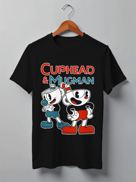 Заказать мужскую футболку в Москве. Футболка классическая Cuphead and Mugman от geekbox - готовые дизайны и нанесение принтов.