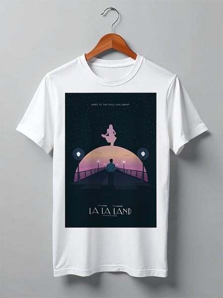 Заказать мужскую футболку в Москве. Футболка классическая Ла-Ла Ленд / La La Land от kino.printio.ru - готовые дизайны и нанесение принтов.