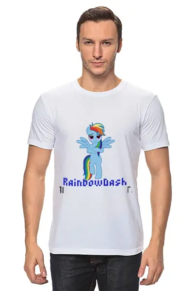Заказать мужскую футболку в Москве. Футболка классическая rdash2 от rainbow - готовые дизайны и нанесение принтов.