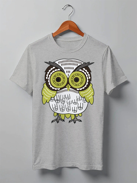 Заказать мужскую футболку в Москве. Футболка классическая Owl Here от oneredfoxstore@gmail.com - готовые дизайны и нанесение принтов.