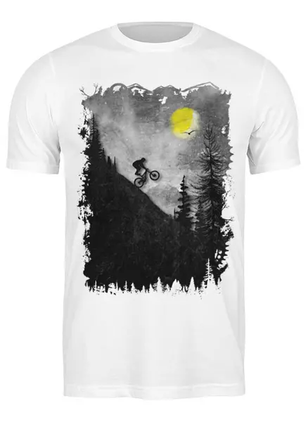 Заказать мужскую футболку в Москве. Футболка классическая Rider MTB от oneredfoxstore@gmail.com - готовые дизайны и нанесение принтов.