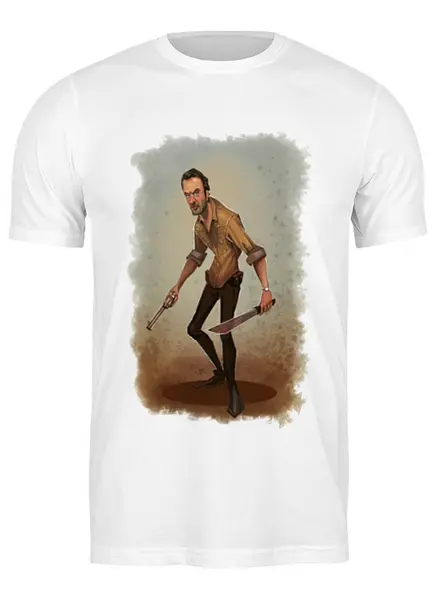 Заказать мужскую футболку в Москве. Футболка классическая the walking dead rick от Mily - готовые дизайны и нанесение принтов.