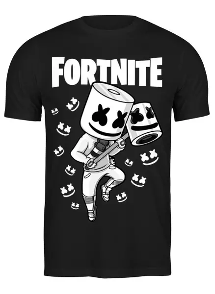 Заказать мужскую футболку в Москве. Футболка классическая Fortnite, Marshmello от geekbox - готовые дизайны и нанесение принтов.