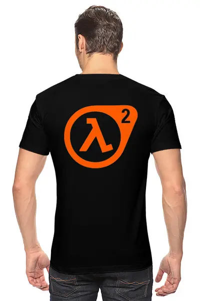 Заказать мужскую футболку в Москве. Футболка классическая HALF LIFE от robus - готовые дизайны и нанесение принтов.