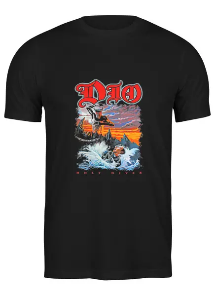 Заказать мужскую футболку в Москве. Футболка классическая Ronnie James Dio от Leichenwagen - готовые дизайны и нанесение принтов.