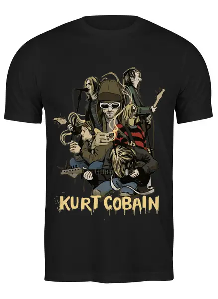 Заказать мужскую футболку в Москве. Футболка классическая KURT COBAIN  от T-shirt print  - готовые дизайны и нанесение принтов.