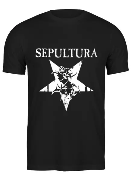 Заказать мужскую футболку в Москве. Футболка классическая Sepultura от geekbox - готовые дизайны и нанесение принтов.