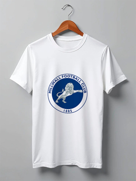 Заказать мужскую футболку в Москве. Футболка классическая Millwall FC logo hoodie от Millwall Supporters Club Russia - готовые дизайны и нанесение принтов.