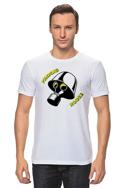 Заказать мужскую футболку в Москве. Футболка классическая Pumping House #1 от no.limit - готовые дизайны и нанесение принтов.