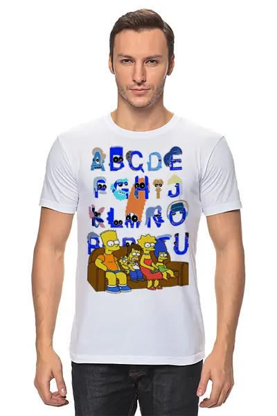 Заказать мужскую футболку в Москве. Футболка классическая Симпсоны от Vinli.shop  - готовые дизайны и нанесение принтов.