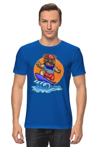 Заказать мужскую футболку в Москве. Футболка классическая Серфинг   от T-shirt print  - готовые дизайны и нанесение принтов.