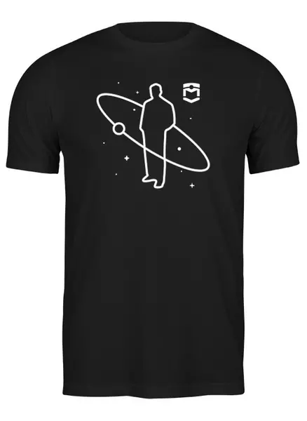 Заказать мужскую футболку в Москве. Футболка классическая Cвидетель с орбитой от Андрей Смирнов - готовые дизайны и нанесение принтов.