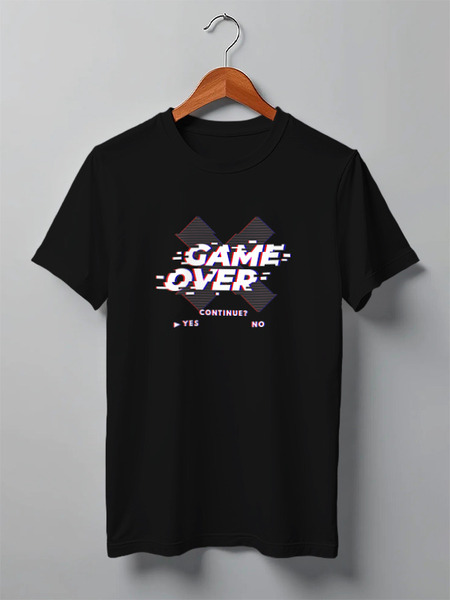 Заказать мужскую футболку в Москве. Футболка классическая "GAME OVER" от cooldesign  - готовые дизайны и нанесение принтов.