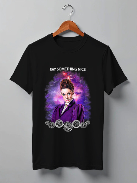 Заказать мужскую футболку в Москве. Футболка классическая Missy. Say Something nice от Madeline Black - готовые дизайны и нанесение принтов.