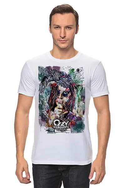 Заказать мужскую футболку в Москве. Футболка классическая Ozzy Osbourne от roxy - готовые дизайны и нанесение принтов.