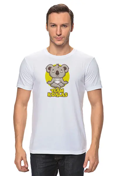 Заказать мужскую футболку в Москве. Футболка классическая Team Koalas - Official Koala T-Shirt от deppski - готовые дизайны и нанесение принтов.