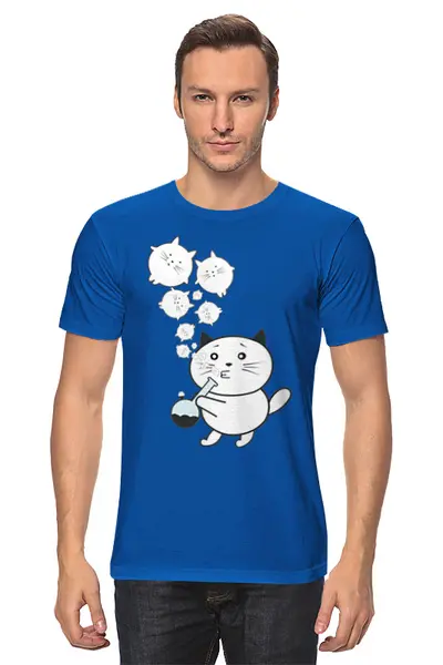 Заказать мужскую футболку в Москве. Футболка классическая Cats Here от oneredfoxstore@gmail.com - готовые дизайны и нанесение принтов.