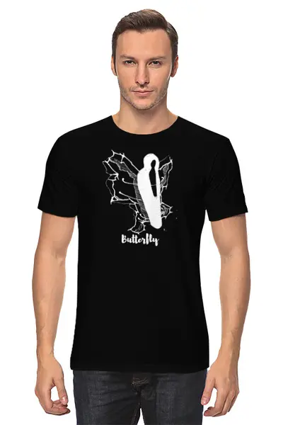 Заказать мужскую футболку в Москве. Футболка классическая бабочка от Ульяна Загадкина - готовые дизайны и нанесение принтов.