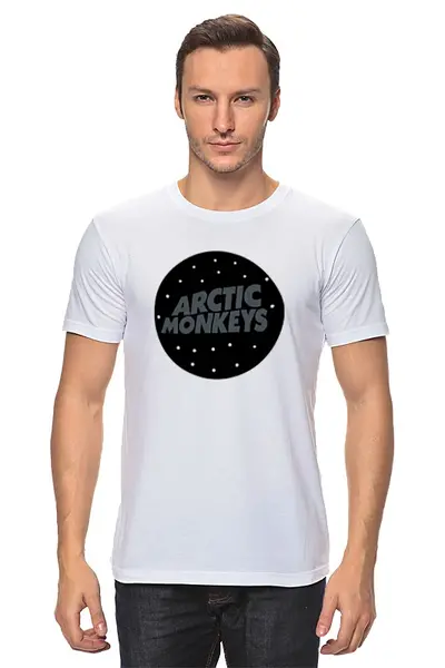 Заказать мужскую футболку в Москве. Футболка классическая Arctic Monkeys от cherdantcev - готовые дизайны и нанесение принтов.