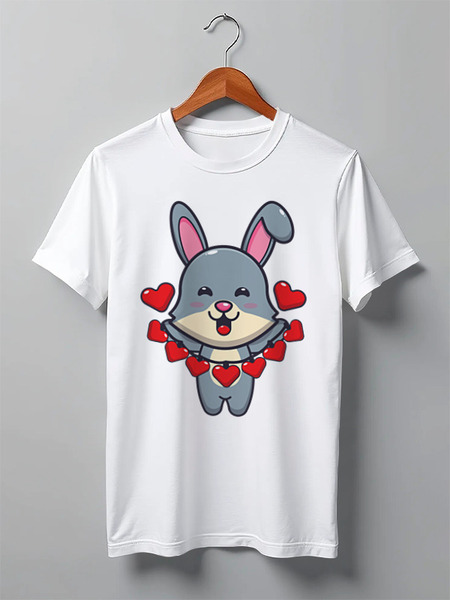 Заказать мужскую футболку в Москве. Футболка классическая Love Bunny от skynatural - готовые дизайны и нанесение принтов.