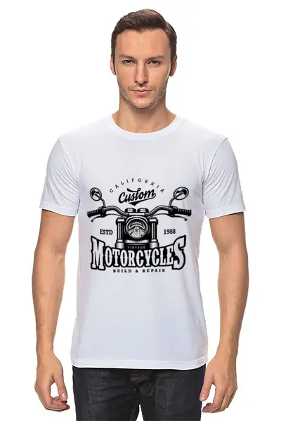 Заказать мужскую футболку в Москве. Футболка классическая Motocycles от kreed - готовые дизайны и нанесение принтов.