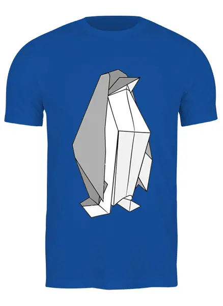 Заказать мужскую футболку в Москве. Футболка классическая Пингвин Оригами от nadegda - готовые дизайны и нанесение принтов.
