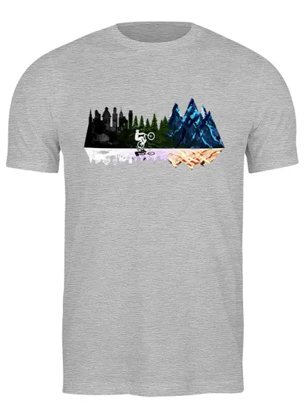 Заказать мужскую футболку в Москве. Футболка классическая Mountain Bike от oneredfoxstore@gmail.com - готовые дизайны и нанесение принтов.