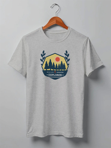 Заказать мужскую футболку в Москве. Футболка классическая Mountains от oneredfoxstore@gmail.com - готовые дизайны и нанесение принтов.