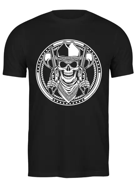 Заказать мужскую футболку в Москве. Футболка классическая CowboySkull от balden - готовые дизайны и нанесение принтов.