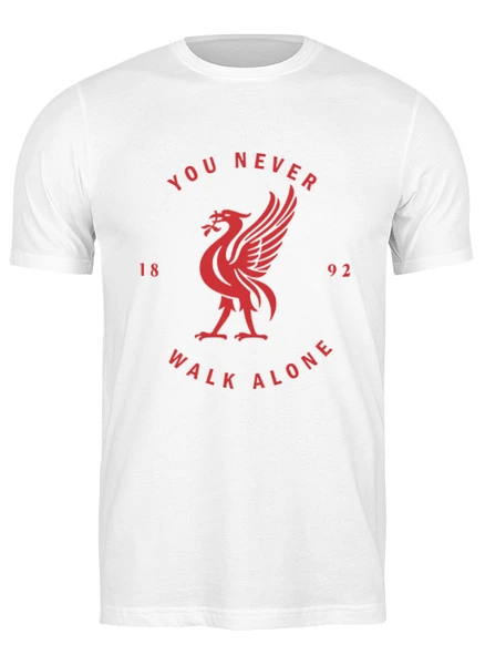 Заказать мужскую футболку в Москве. Футболка классическая You never walk alone от skynatural - готовые дизайны и нанесение принтов.