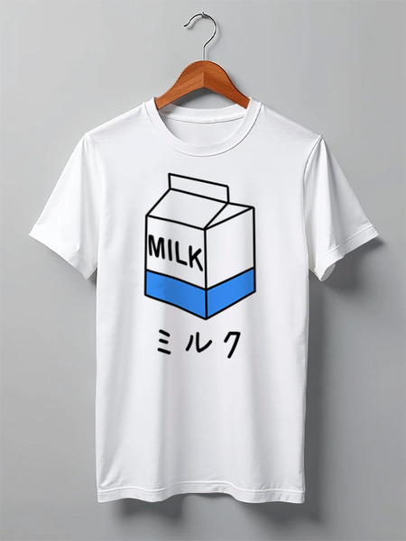 Заказать мужскую футболку в Москве. Футболка классическая milk 1 от nikskiru - готовые дизайны и нанесение принтов.